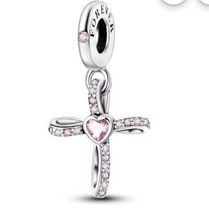 925 Forever Cross Pendant For Bracelets & Necklaces-NEW